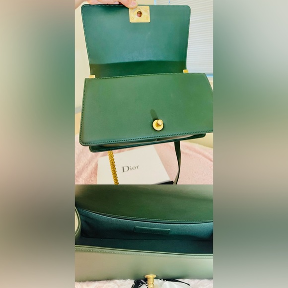 ❤️Used Chanel Boy 10 Chevron lamp skin, color green with gold hardware - Picture 10 of 16